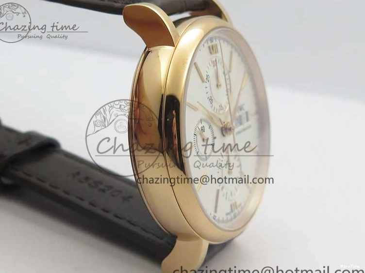 MIROTIME 0102 Efficient Portofino Chrono RG ZF 1:1 Best Edition White Dial on Brown Leather Strap A 7151